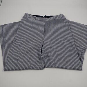 BCBGMAXAZRIA Pinstripe Trousers Womens Medium Blue White Wide Leg Striped Pants